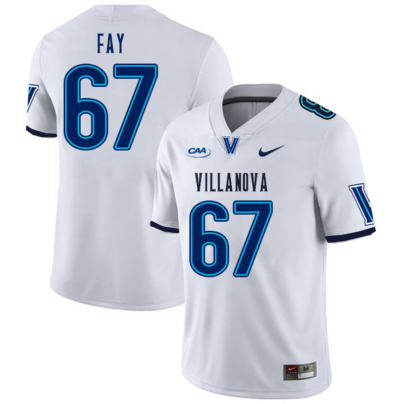Men #67 Kyle Fay Villanova Wildcats College Football Jerseys Stitched Sale-White - Click Image to Close
